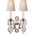 Yves Crystal Double Arm Sconce in Gilded Iron and Crystal with Natural Percale Shades Designer: Thomas O'Brien Height: 19"...