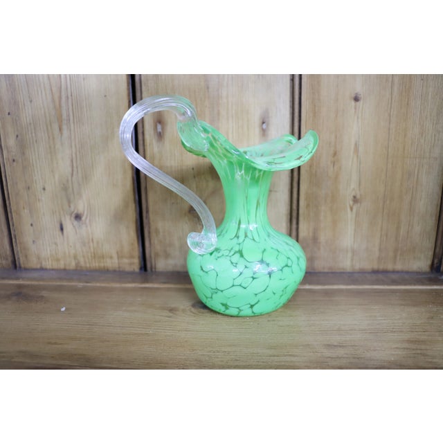 Green Murano Glass Pitcher For Sale - Image 4 of 4