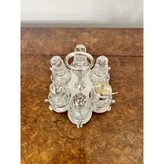 Edwardian Silver Plated Cruet Set, 1900s, Set of 7 For Sale - Image 6 of 11