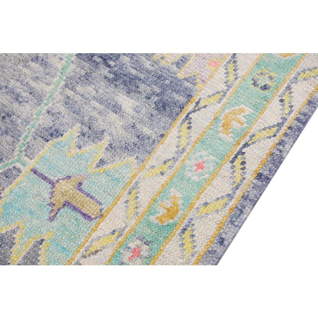 Oriental Hand Knotted Rug Turkish Oushak 5'7" x 6'11" For Sale - Image 4 of 9