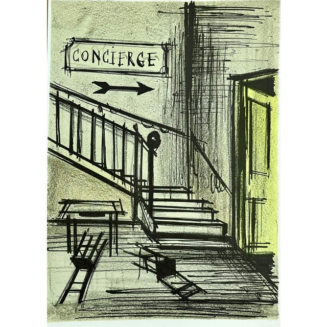 Artist: Bernard Buffet Country: France Title: Concierge Medium: Original Lithograph Marks: Not Signed, not numbered...