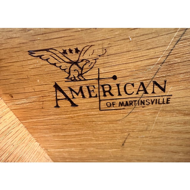 1950s Midcentury Boomerang-Top Floating Walnut Desk by American of Martinsville For Sale - Image 12 of 16