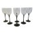 Vintage French Crystal Black Stemmed Wine Glasses, S/6 For Sale