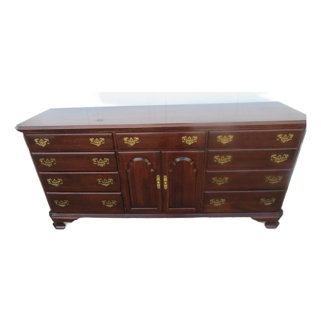 1980s Ethan Allen Georgian Court Dresser Cherry Designer For Sale