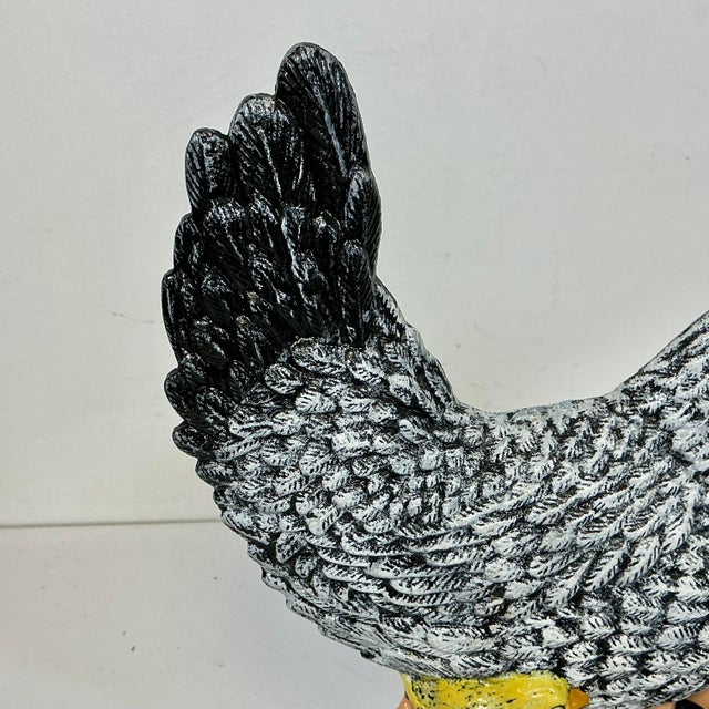 Metal 1950s Americana Arts & Crafts Cast Iron Hen, Chick & Eggs Doorstop. For Sale - Image 7 of 13