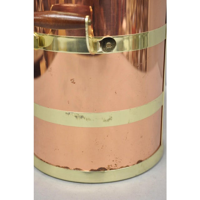 Vintage Kraftware Nyc Mid Century Modern Copper and Brass Covered Bar Ice Bucket For Sale - Image 10 of 15
