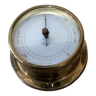 Vintage Navy by Ship Barometer “Sweft", Handmade in England For Sale