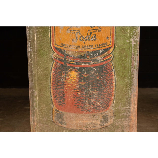 Antique Nu-Grape Embossed Painted Tin Advertising Sign For Sale In Chicago - Image 6 of 8