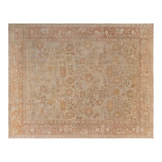Antique Indian Amritsar Botanic Handmade Wool Rug For Sale