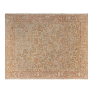 Antique Indian Amritsar Botanic Handmade Wool Rug