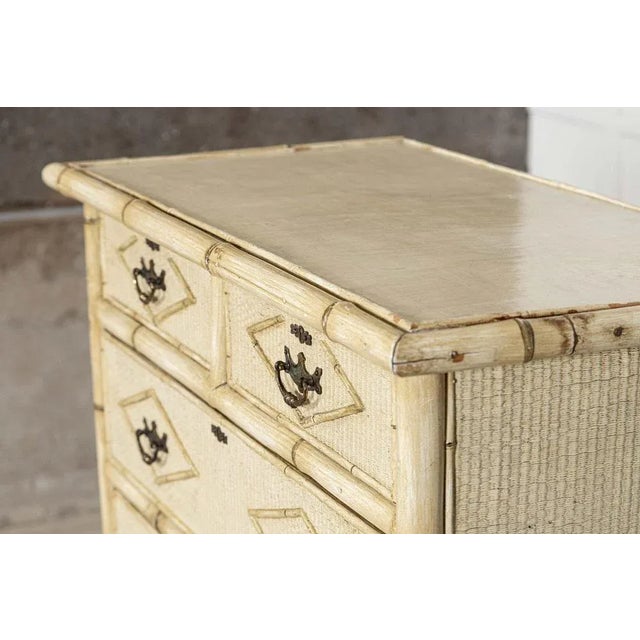 19th Century English Painted Bamboo Chest of Drawers, 1890s For Sale - Image 11 of 16