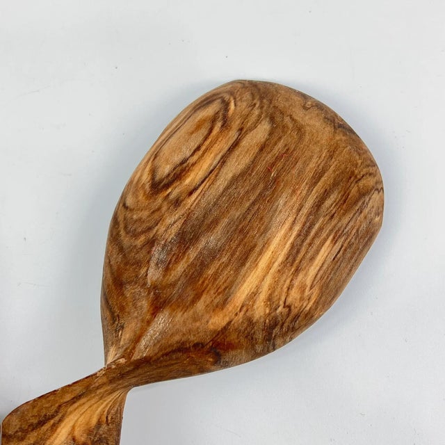 Early 20th Century Early 20th Century Maasai Olivewood Serving Spoon and Fork Set Kenya For Sale - Image 5 of 10