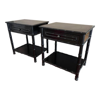 Faux Bamboo Nightstand a Pair For Sale