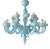 Matte Light-Blue Murano Style Glass Chandelier by Simoeng For Sale