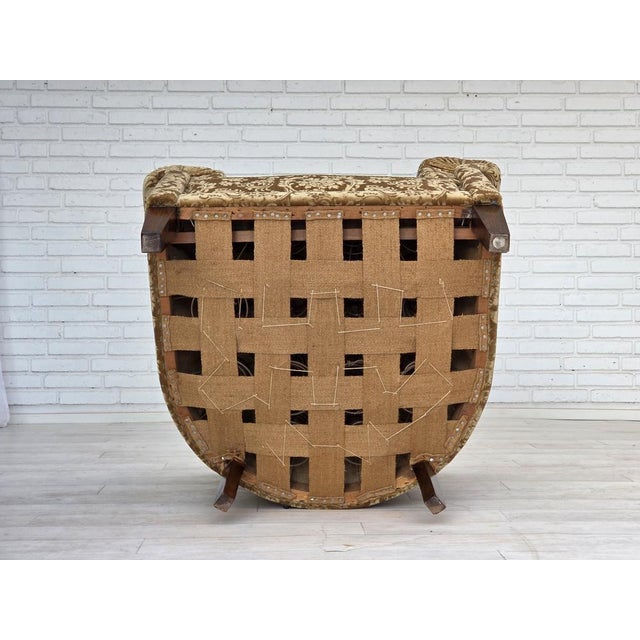 Wood Vintage Danish Armchair in Green Furniture Velour & Ash Wood Legs, 1960s For Sale - Image 7 of 18