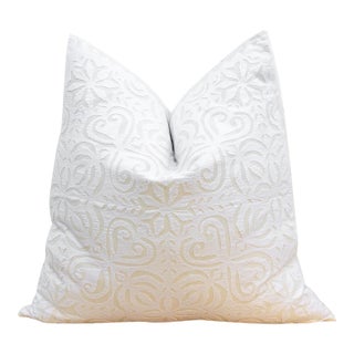 Rustic Oat Euro Applique Pillow Cover For Sale