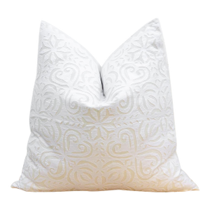 Rustic Oat Euro Applique Pillow Cover