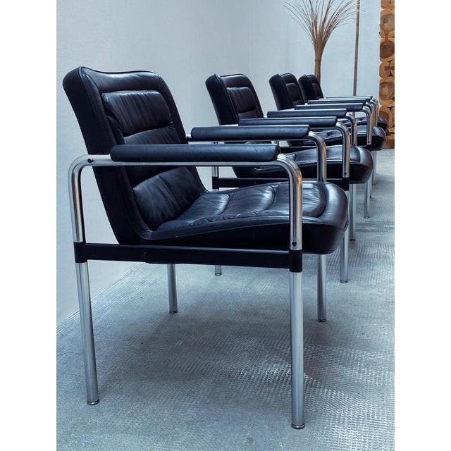Vintage 8400 Chairs in Leather by Jorgen Kastholm for Kusch & Co., Germany, 1980s, Set of 4 For Sale - Image 3 of 18