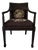 Antique French Neoclassical Carved Mahogany Armchair With Floral Needlepoint Upholstery For Sale