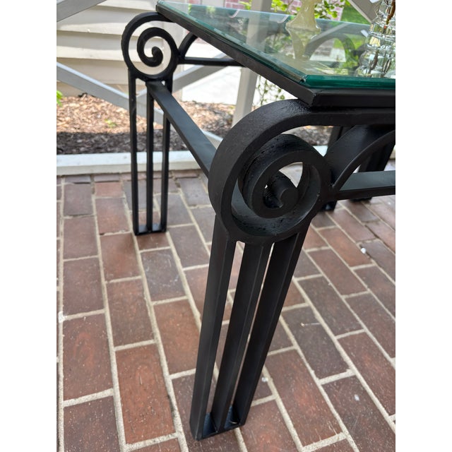 Art Deco Pair of 1920s French Deco Style Iron Metal Occasional Side Tables For Sale - Image 3 of 11