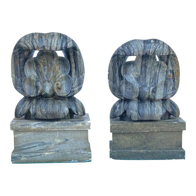 Antique Soapstone Acanthus Bookends Set of 2 Chairish
