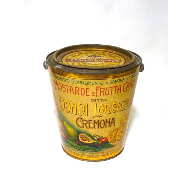 Super Rare Mustard Italian Tin Box Early 1900 Very Good Condiction