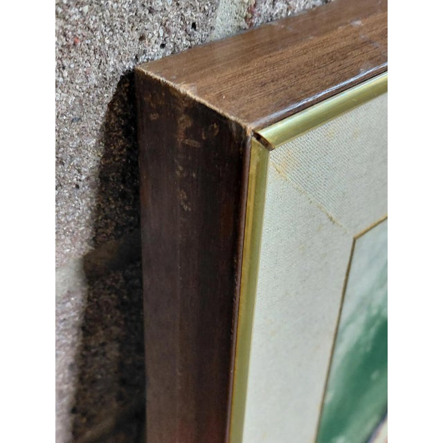 Green Framed Signed J. Akston "Bloody Mary, 1973" Mixed Media on Board For Sale - Image 8 of 12