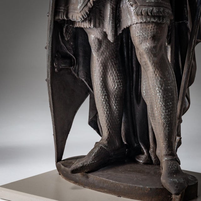 Black German Artist, Heroes of the Nibelungenlied, Cast Iron, Late 19th Century, Set of 2 For Sale - Image 8 of 15