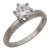 Mid Century Diamond Platinum Solitaire Engagement Ring, Size 5.25 For Sale