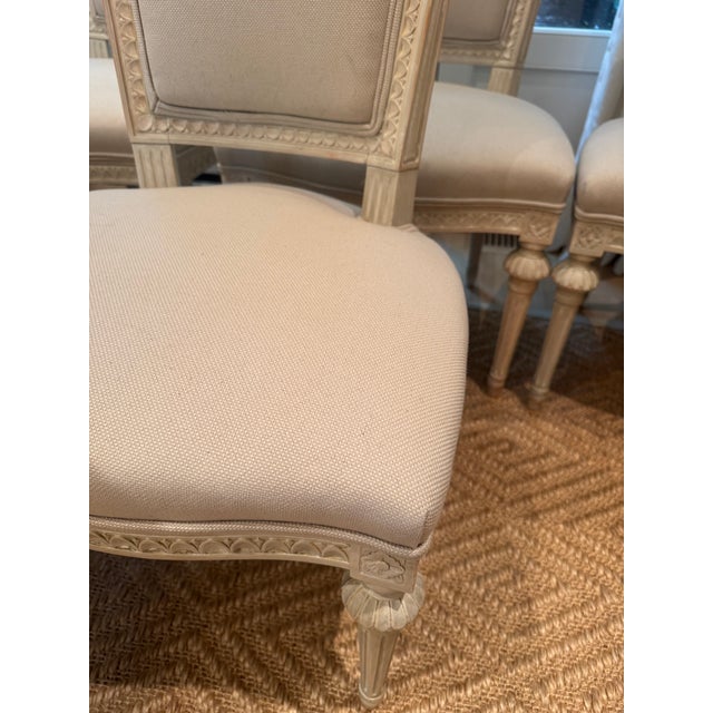 Early 20th Century Set of 10 Louis XVI Style Swedish Painted Dining Chairs For Sale - Image 4 of 7