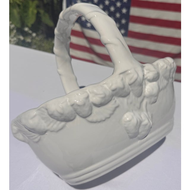 Made in Portugal Vintage Strawberry Motif Ceramic Basket For Sale - Image 13 of 14