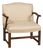 English 1900s Wooden Child's Chair with Serpentine Arms and Custom Upholstery For Sale