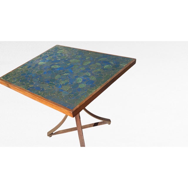 1980s Mid-Century California Mosaic Tile Top Accent Table – Provenance: Eve Paige Spencer Collection For Sale - Image 5 of 15
