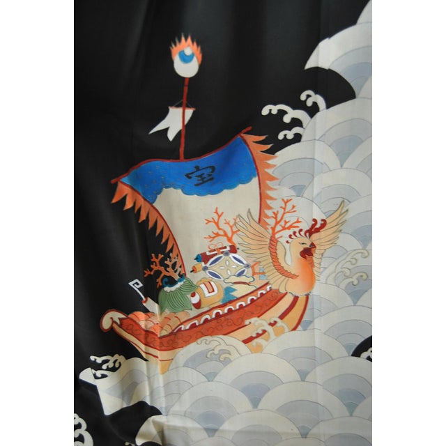 Antique Wall Display Japanese Silk Kimono Former Imperial Ka-Mons Paulownia For Sale - Image 13 of 14