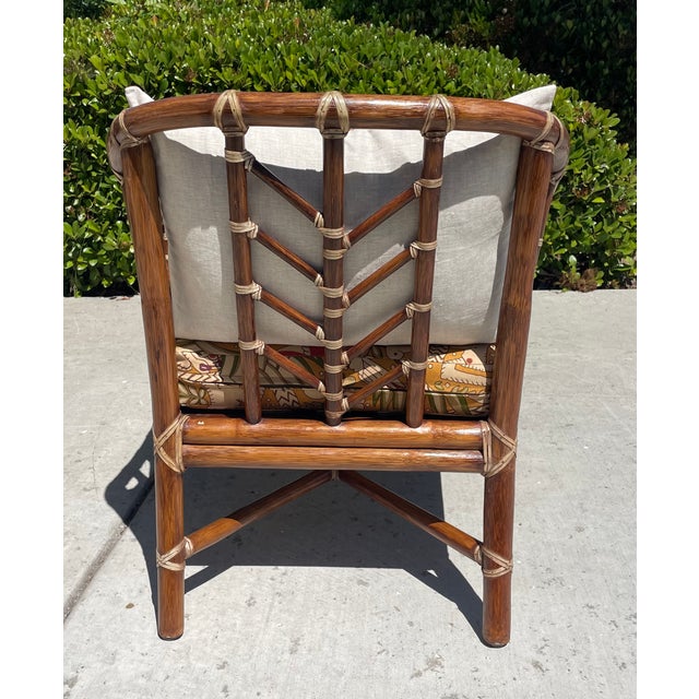 Authentic McGuire Lounge Chair, New Lee Jofa Cushions For Sale In San Diego - Image 6 of 17
