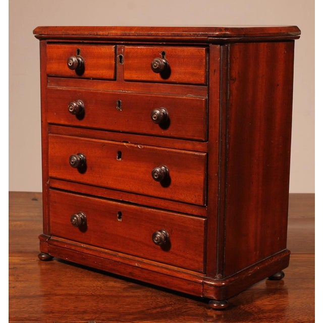 19th Century Miniature Mahogany Chest of Drawers For Sale - Image 6 of 12