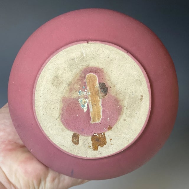 Antique Arts & Crafts Era Mulberry Fulper Glazed Art Pottery Vase Early 20th C. For Sale - Image 10 of 10