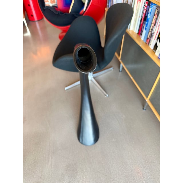 Vintage Postmodern Biomorphic Floor Vase 38" Black Space Age Minimalist Ikebana Vessel Uci For Sale - Image 9 of 14