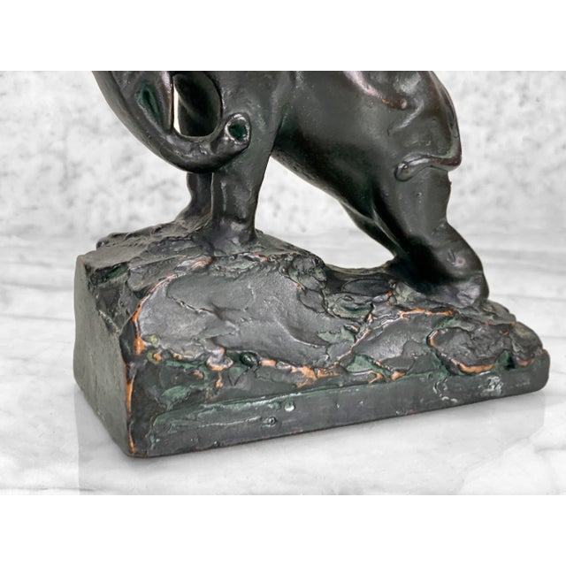 Vintage Art Deco Chalkware Elephant Library Bookends - a Pair For Sale - Image 6 of 8