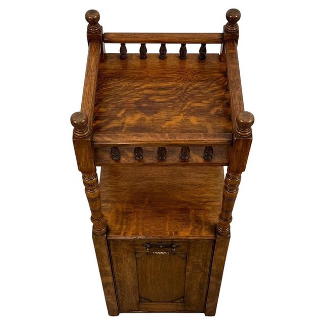 Antique English Golden Oak Cabinet, 1900s For Sale - Image 3 of 15