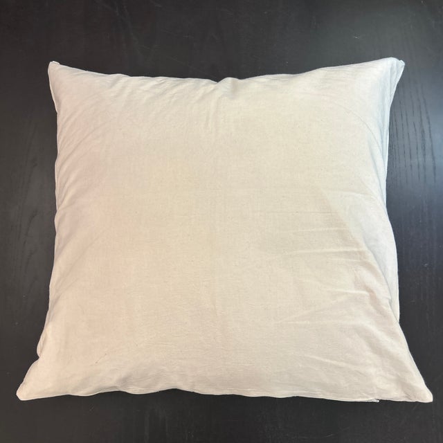 Hand Made and Hand Embroidered Cream on Cream Pillow With New Insert For Sale - Image 9 of 9