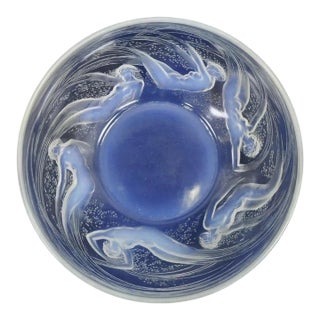 Early 20th Century René Lalique Ondines Opalescent Glass Swimming Mermaids French Dish Bowl For Sale