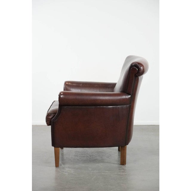 1990s Club Chair in Sheepskin Leather For Sale - Image 5 of 16