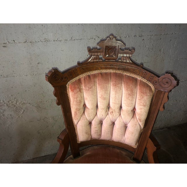 Victorian Pair of Antique Eastlake Victorian Chairs For Sale - Image 3 of 5
