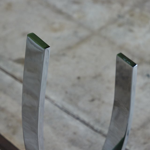 Donald Deskey Style Nickel Plated Andirons For Sale - Image 12 of 12