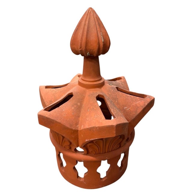 Vintage Terracotta Crown Lantern & Chimney Pot Architectural Element For Sale In West Palm - Image 6 of 12