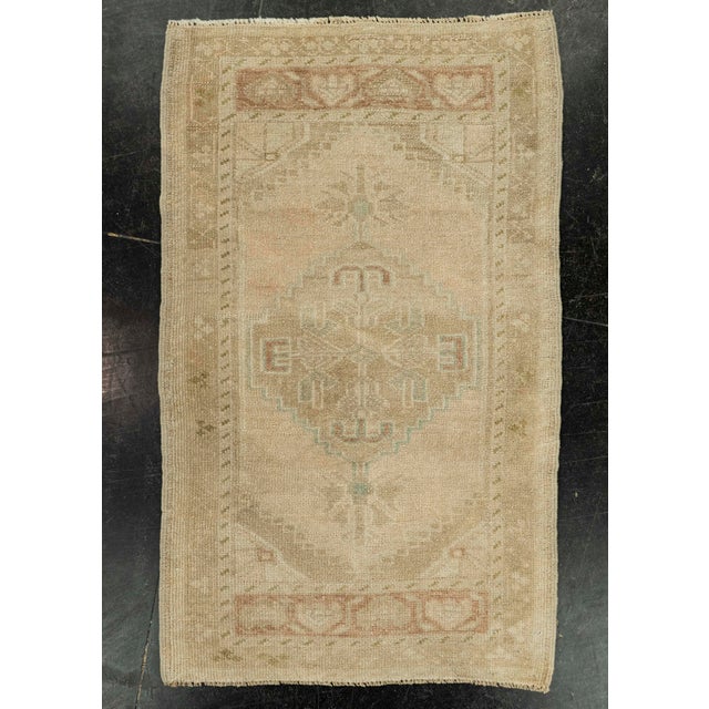 Brown Turkish Mini Rug Oriental Hand Knotted Vintage Rug 1'11" x 3'1" #21081 For Sale - Image 8 of 8