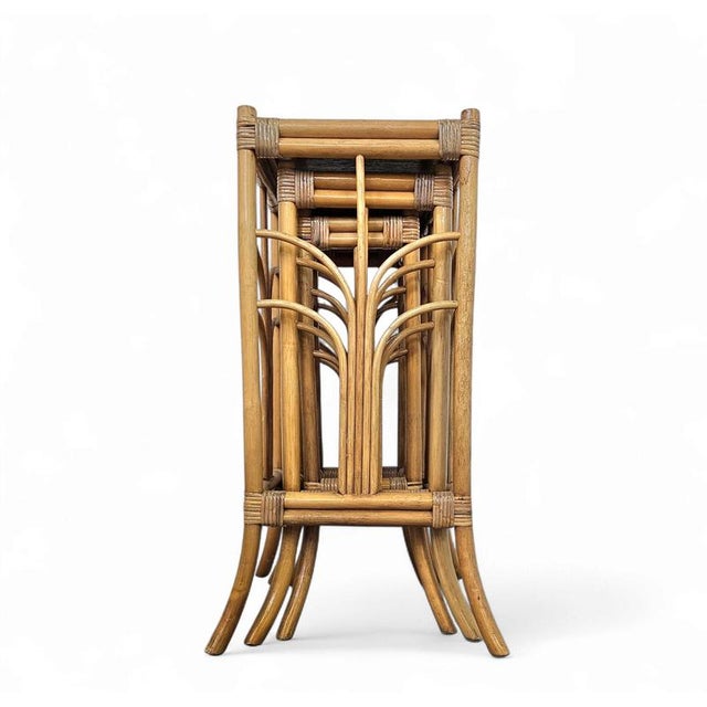 Bamboo Nesting Plant Stands, 1970s, Set of 3 For Sale - Image 11 of 16