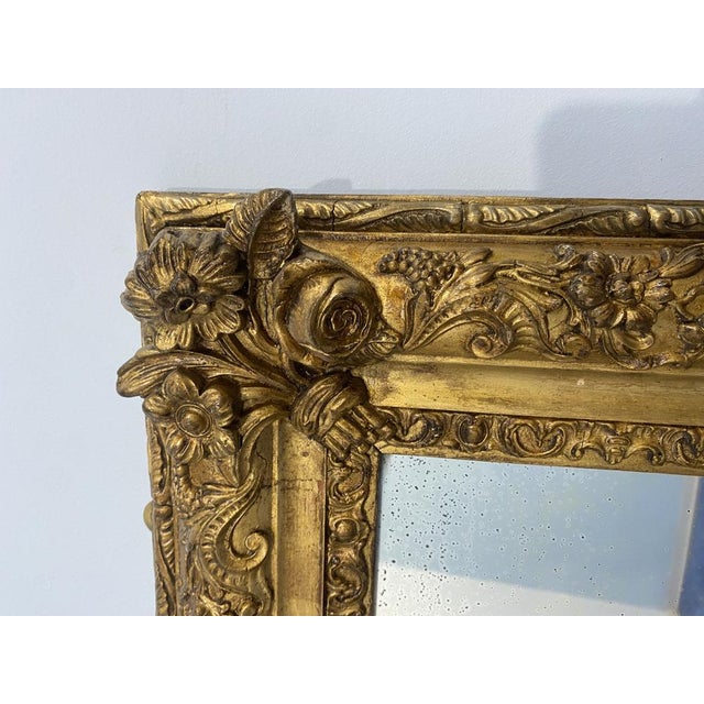 Late 19th Century Antique French Napoleon Gold Leaf Mirror, 1870s For Sale - Image 5 of 16