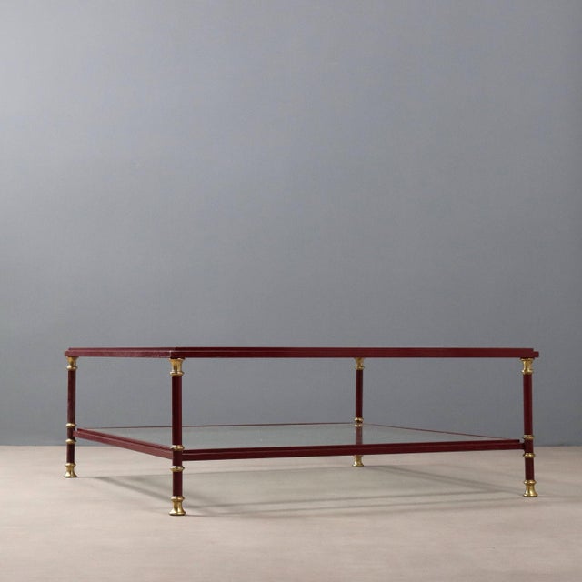 Metal Vintage Center Table in Glass, 1980s For Sale - Image 7 of 8